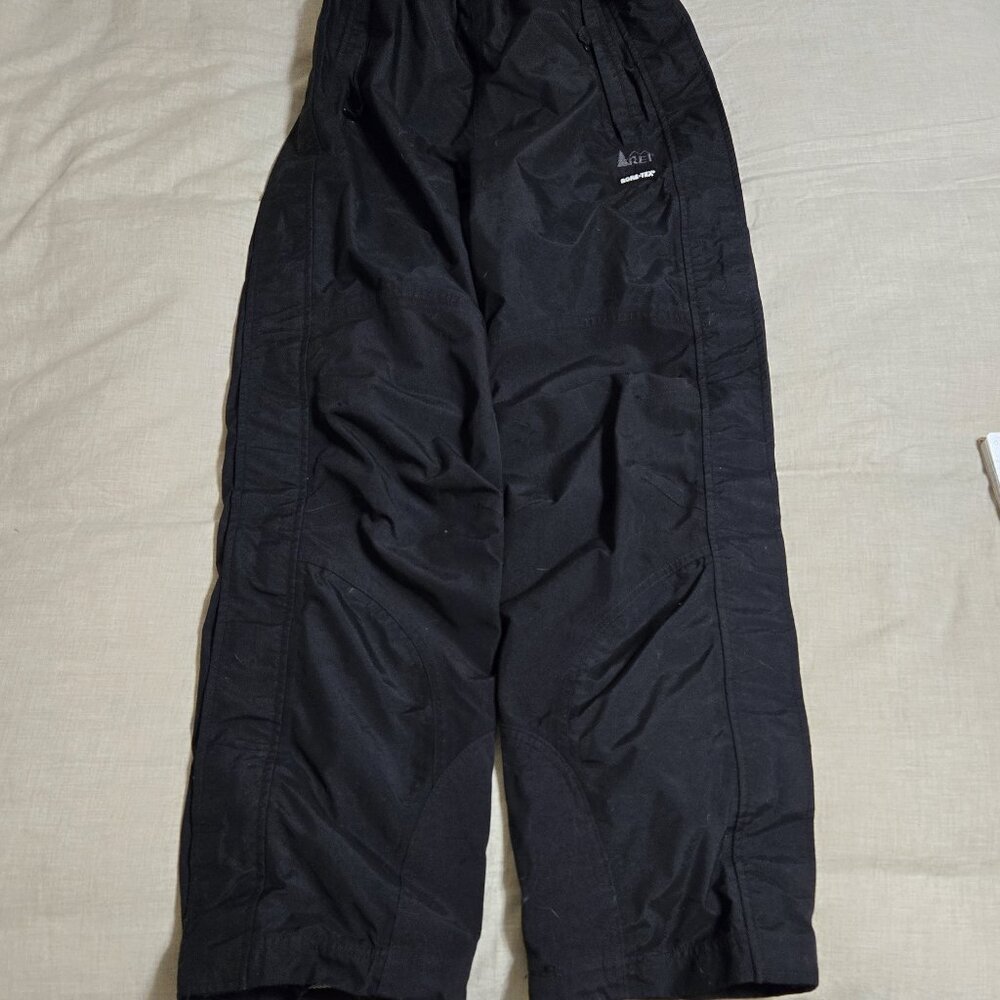 REI men's S black Gore-Tex snow pants ski snowboard side zip